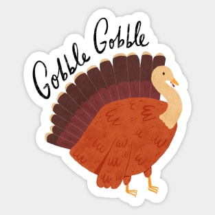 "Gobble Gobble" Thanksgiving Turkey Sticker